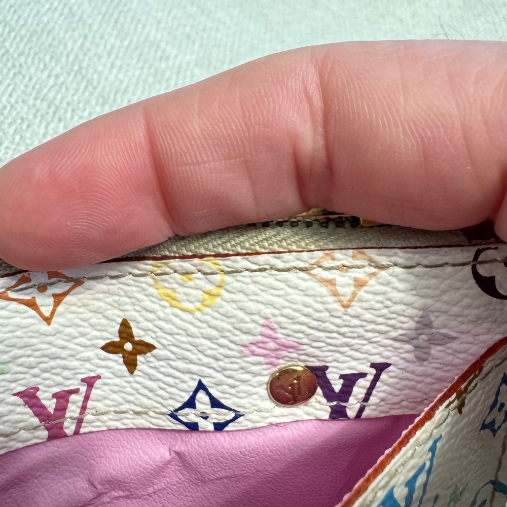 Louis Vuitton Multicolor Key Pouch Monogram Clés Coin Card Holder Murakami 🌈 - Picture 9 of 13